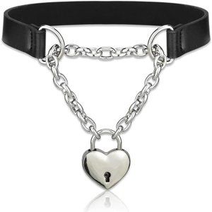 Black Choker and Heart Padlock with Key